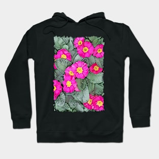 Pink Primula Primrose Flower Design Hoodie